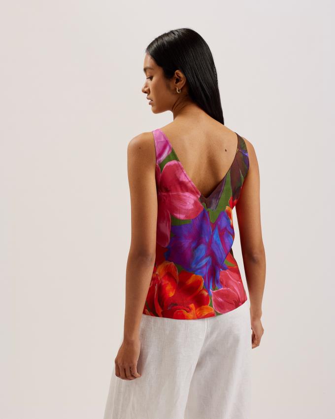 Hauts Ted Baker Tropical Floral V-Neck Cami Multicolore Femme | DBT-42558871